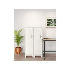 Space Solutions 49.38" Pearl White Storage Locker (25226) -Popular Furniture 08BFD122 9C41 4819 B2EB6FC38164BB31 s7