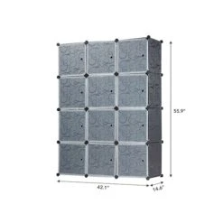 Mount-It! 55.9" X 42.1" Portable Closet Rack, Gray/Black, Plastic (WI-4030)