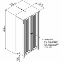 Bush Furniture Salinas 63" Storage Cabinet With 5 Shelves, Antique White (SAS332AW-03) -Popular Furniture 1AE76587 F4C0 40BC A5A190993C1406C0 s7