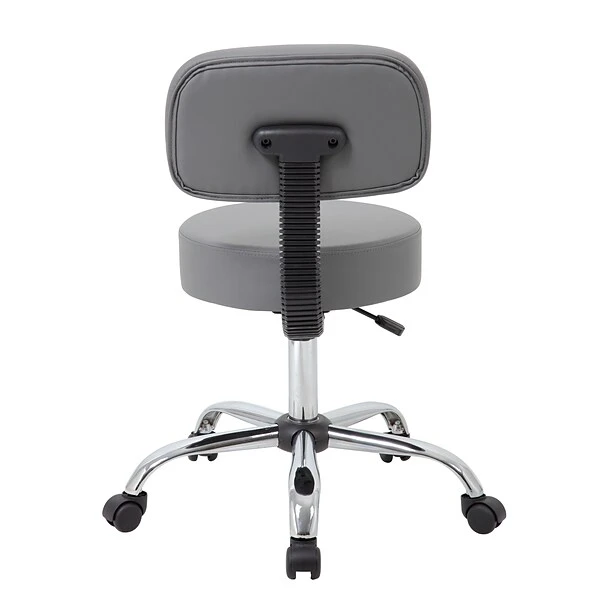 Boss Caressoft Armless Antimicrobial Medical Stool W/Back Cushion, Gray (B245-GY) 4 Boss Caressoft Armless Antimicrobial Medical Stool W/Back Cushion, Gray (B245-GY) - Image 4