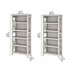 Bush Furniture Key West 5-Shelf 66"H Bookcase Set, Linen White Oak (KWS046LW) 9 Bush Furniture Key West 5-Shelf 66"H Bookcase Set, Linen White Oak (KWS046LW) -Popular Furniture 44B67454 C60B 4D0D 90E68F9D13D04C84 s7