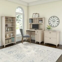 Bush Furniture Salinas 5 Shelf Bookcase, Antique White (SAB132AW-03) -Popular Furniture 462290FC 9EA1 42BF B3B65E88E3479BBB s7