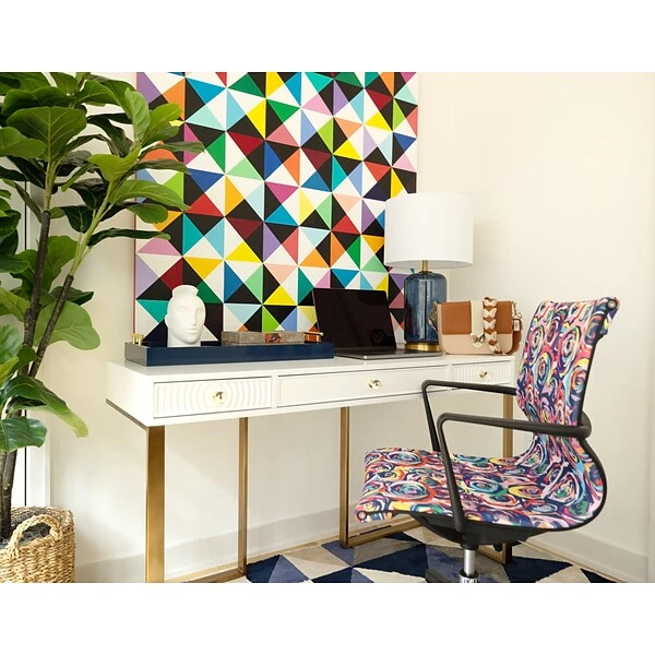 The Raynor Group Elizabeth Sutton Wynwood Fabric Swivel Task Chair, Multi Rose Black Silver (K-ESWY-BLK-ROSE-SIL) 4 The Raynor Group Elizabeth Sutton Wynwood Fabric Swivel Task Chair, Multi Rose Black Silver (K-ESWY-BLK-ROSE-SIL) - Image 4