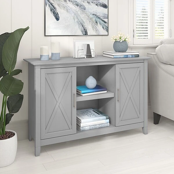 Bush Furniture Key West 30" Accent Cabinet With Doors And 4 Shelves, Cape Cod Gray (KWS146CG-03) 1 Bush Furniture Key West 30" Accent Cabinet With Doors And 4 Shelves, Cape Cod Gray (KWS146CG-03)