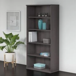 Bush Business Furniture Studio C 5 Shelf Bookcase, Storm Gray (SCB136SG)