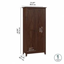 Bush Furniture Key West 65.98" Tall Storage Cabinet With Doors And 5 Shelves, Bing Cherry (KWS266BC-03) 9 Bush Furniture Key West 65.98" Tall Storage Cabinet With Doors And 5 Shelves, Bing Cherry (KWS266BC-03) -Popular Furniture 8DDD57EC 567C 4928 8757B1EBE916F215 s7
