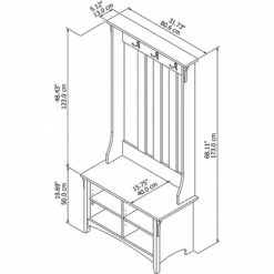 Bush Furniture Salinas Hall Tree With Storage Bench, Cape Cod Gray (SAL001CG) -Popular Furniture AD00F7DF 1F67 4C65 9B71BD59358B266F s7