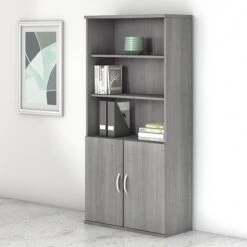 Bush Business Furniture Studio C 5 Shelf Bookcase, Platinum Gray (SCB136PG) -Popular Furniture BFA56A9C 5C47 499A 80B2DB8D78EA1CDE s7