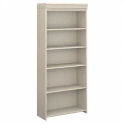 Bush Furniture Fairview 5 Shelf Bookcase, Antique White (WC53265-03)