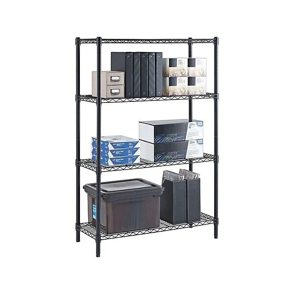 Whalen 4-Shelf Wire Unit, 36"W, Black (WS143654-4B) 2 Whalen 4-Shelf Wire Unit, 36"W, Black (WS143654-4B) - Image 2