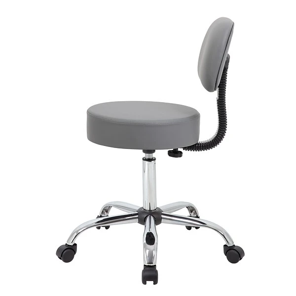 Boss Caressoft Armless Antimicrobial Medical Stool W/Back Cushion, Gray (B245-GY) 5 Boss Caressoft Armless Antimicrobial Medical Stool W/Back Cushion, Gray (B245-GY) - Image 5