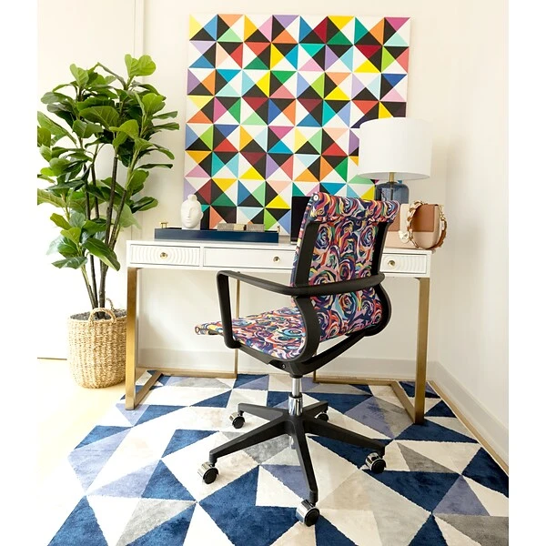 The Raynor Group Elizabeth Sutton Wynwood Fabric Swivel Task Chair, Multi Rose Black Silver (K-ESWY-BLK-ROSE-SIL) 5 The Raynor Group Elizabeth Sutton Wynwood Fabric Swivel Task Chair, Multi Rose Black Silver (K-ESWY-BLK-ROSE-SIL) - Image 5