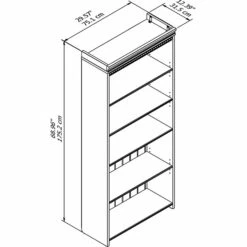 Bush Furniture Fairview 5 Shelf Bookcase, Antique White (WC53265-03) -Popular Furniture EB996341 209E 4789 A77A9EAED94F0481 s7
