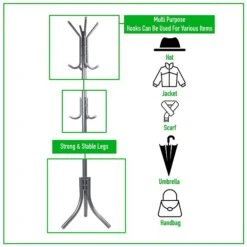 Mind Reader Alloy Collection Coat Stand, Metal, Silver (COATRACK11-SIL) -Popular Furniture FDE41416 87ED 4B50 B902741E0CD20008 s7