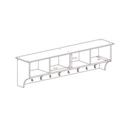 Prepac™ Wide Hanging Entryway Shelf, 60" X 11.5", Espresso -Popular Furniture m000070311 s7
