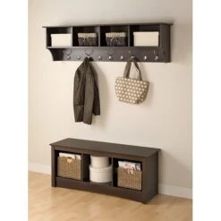 Prepac™ Wide Hanging Entryway Shelf, 60" X 11.5", Espresso -Popular Furniture m000070315 s7