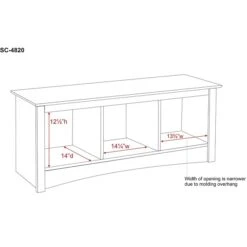 Prepac™ Composite Wood Cubbie Bench, White -Popular Furniture m000070321 s7