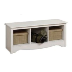 Prepac™ Composite Wood Cubbie Bench, White -Popular Furniture m000070327 s7