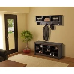 Prepac™ Composite Wood Shoe Storage Cubbie Bench, Espresso -Popular Furniture m000070340 s7