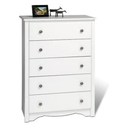 Prepac™ 45.25" Monterey 5 Drawer Chest; White (WDC-3345-K) 9 Prepac™ 45.25" Monterey 5 Drawer Chest; White (WDC-3345-K) -Popular Furniture m000070484 s7