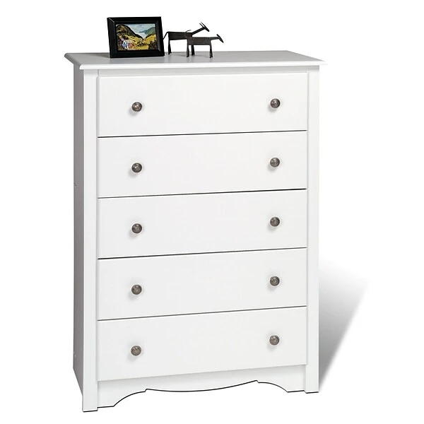 Prepac™ 45.25" Monterey 5 Drawer Chest; White (WDC-3345-K) 4 Prepac™ 45.25" Monterey 5 Drawer Chest; White (WDC-3345-K) - Image 4