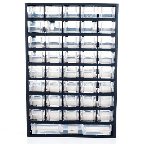 Trademark Stalwart™ Plastic 41 Compartment Hardware Storage Box, Black (886511418547) 1 Trademark Stalwart™ Plastic 41 Compartment Hardware Storage Box, Black (886511418547)