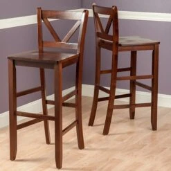 Winsome V-Back 29" Bar Stools, Walnut, Set Of 2 (94259) 11 Winsome V-Back 29" Bar Stools, Walnut, Set Of 2 (94259) -Popular Furniture m003475702 s7