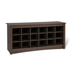 Prepacâ„¢ Composite Wood Shoe Storage Cubbie Bench, Espresso