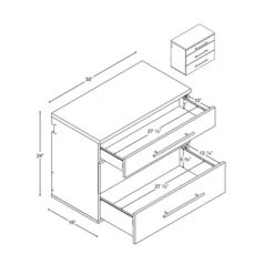 Prepac™ HangUps Laminate 3 Drawer Base Storage Cabinet, Light Gray (GSCW-0730-1) -Popular Furniture m003905857 s7