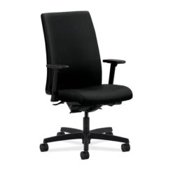 HON® Ignition® Mid-Back Office Chair, Black Fabric, Seat: 20"W X 17"D; Back: 19"W X 24"H