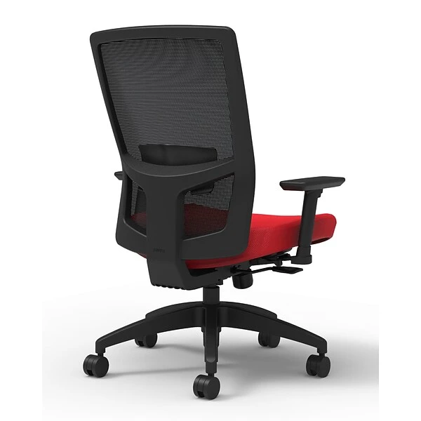 Union & Scale Workplace2.0™ Fabric Task Chair, Ruby Red, Adjustable Lumbar, 2D Arms, Synchro Seat Slide 1 Union & Scale Workplace2.0™ Fabric Task Chair, Ruby Red, Adjustable Lumbar, 2D Arms, Synchro Seat Slide