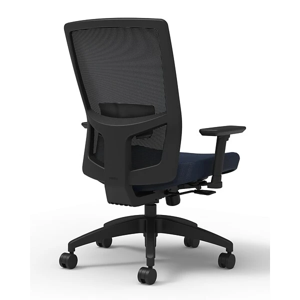 Union & Scale Workplace2.0™ Fabric Task Chair, Navy, Adjustable Lumbar, Synchro Seat Slide, 2D Arms 1 Union & Scale Workplace2.0™ Fabric Task Chair, Navy, Adjustable Lumbar, Synchro Seat Slide, 2D Arms