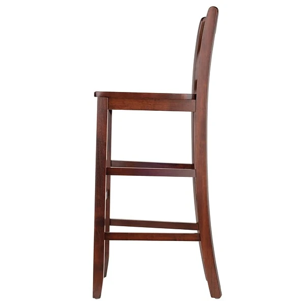 Winsome V-Back 29" Bar Stools, Walnut, Set Of 2 (94259) 2 Winsome V-Back 29" Bar Stools, Walnut, Set Of 2 (94259) - Image 2