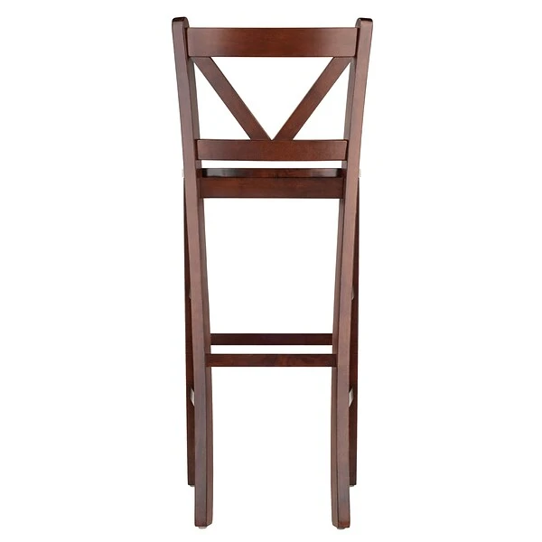 Winsome V-Back 29" Bar Stools, Walnut, Set Of 2 (94259) 3 Winsome V-Back 29" Bar Stools, Walnut, Set Of 2 (94259) - Image 3