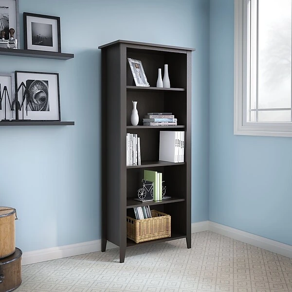 Kathy Ireland® Home By Bush Furniture Connecticut 5 Shelf Bookcase, Black Suede Oak (KI40103-03) 1 Kathy Ireland® Home By Bush Furniture Connecticut 5 Shelf Bookcase, Black Suede Oak (KI40103-03)