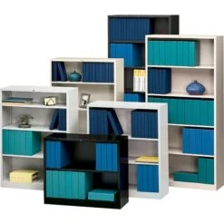 Popular Furniture 21 HON Brigade Steel Bookcase, 5 Shelves, 34-1/2"W, Putty Finish NEXT2018 NEXTExpress