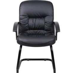 Boss Leather Guest Chair, Black (B7309) -Popular Furniture s0373743 s7
