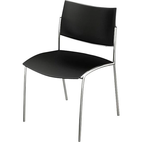 Safco® Escalate Series, Steel, Office, Black/Chrome, 4/Carton (ESC2B) 2 Safco® Escalate Series, Steel, Office, Black/Chrome, 4/Carton (ESC2B) - Image 2