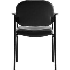 HON Scatter Stacking Guest Chair, Fixed Arms, Black SofThread Leather NEXT2018 NEXT2Day -Popular Furniture s0490460 s7