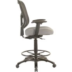 Tempur-Pedic Mid-Back Fabric Drafting Stool, Gray