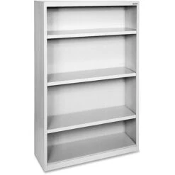 Lorell Fortress Series 4-Shelf 60" Bookcase, Light Gray (LLR41286)
