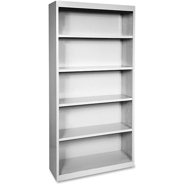 Lorell Fortress Series 5-Shelf 72" Bookcase, Light Gray (LLR41289) 1 Lorell Fortress Series 5-Shelf 72" Bookcase, Light Gray (LLR41289)