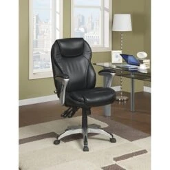 Serta Ergo-Executive Office Chair, Bonded Leather, Black (43676OSS) -Popular Furniture s0783906 s7