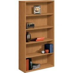 HON® 10500 Series Bookcase, Harvest, 5-Shelf, 71"H