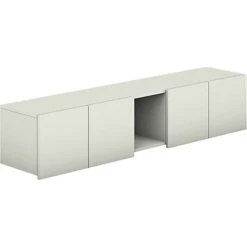 HON® Voi® Overhead Cabinet With Cubbie, Silver Mesh, 14.15"H X 71.86"W X 14 1/4"D