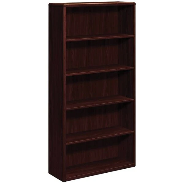 HON 10700 Series Bookcase, Mahogany, 5-Shelf, 69.22"H 1 HON 10700 Series Bookcase, Mahogany, 5-Shelf, 69.22"H