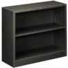 HON® Brigade Bookcase, Charcoal, 2-Shelf, 29"H