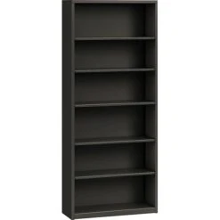HON Brigade 6-Shelf 81-1/8"H Metal Bookcase, Charcoal (HONS82ABCS)