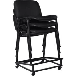 Offices To Go® Armless Stack Chair, Fabric, Black, Seat: 18"Wx17 1/2"D, Back: 18"Wx12 1/2"H, 2/CT