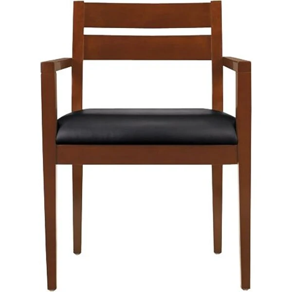 Offices To Go® Luxhide Wood Guest Chair, Black/Toffee (OTG11820BTH) 1 Offices To Go® Luxhide Wood Guest Chair, Black/Toffee (OTG11820BTH)